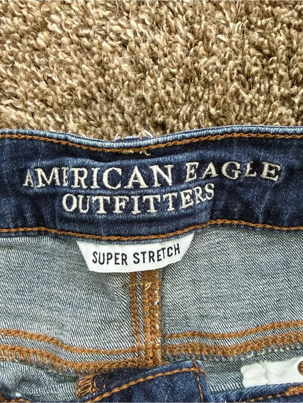 American Eagle Outfitters Dark Blue Distressed Denim Shorts - Size 10